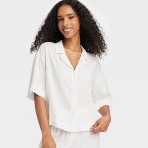 Linen Blend Top XL & Shorts XXL